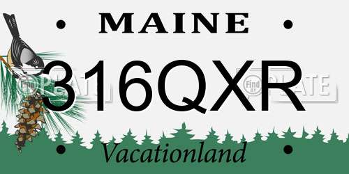 316QXR Maine License Plate