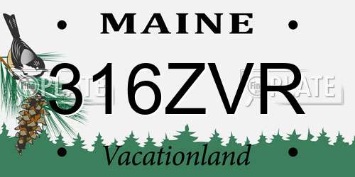 316ZVR Maine License Plate