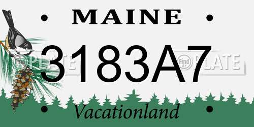 3183A7 Maine License Plate