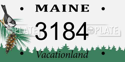 3184 Maine License Plate