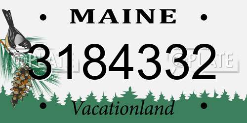 3184332 Maine License Plate