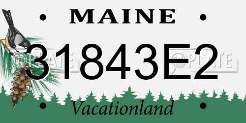 31843E2 Maine License Plate