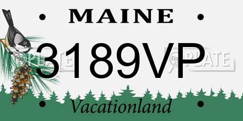 3189VP Maine License Plate