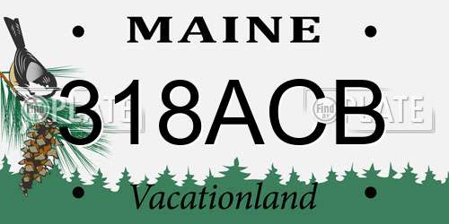 318ACB Maine License Plate