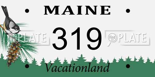 319 Maine License Plate