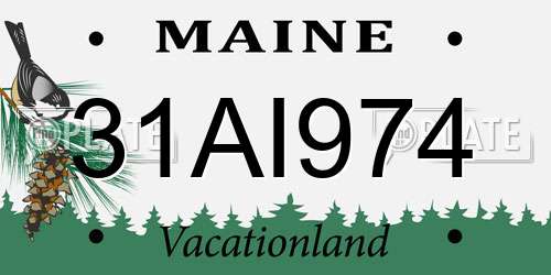 31AI974 Maine License Plate