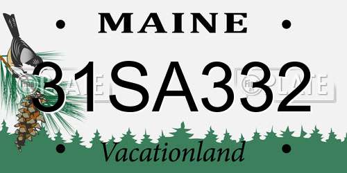 31SA332 Maine License Plate