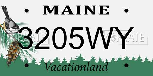 3205WY Maine License Plate