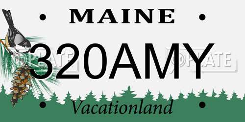 320AMY Maine License Plate