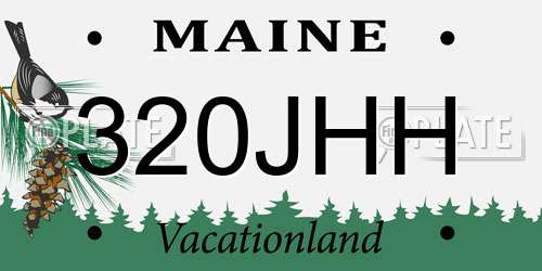 320JHH Maine License Plate