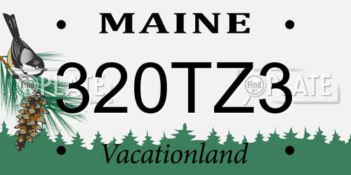 320TZ3 Maine License Plate