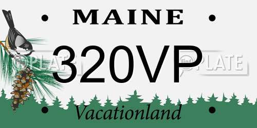320VP Maine License Plate