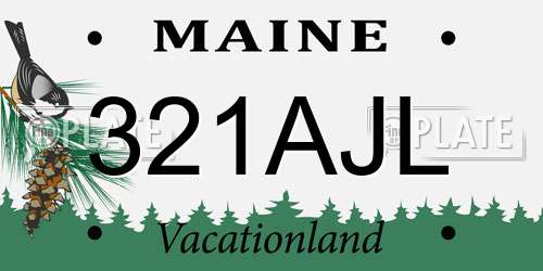 321AJL Maine License Plate