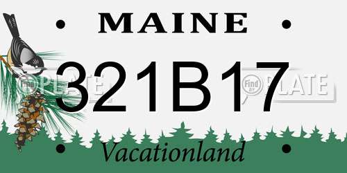 321B17 Maine License Plate