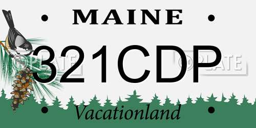 321CDP Maine License Plate