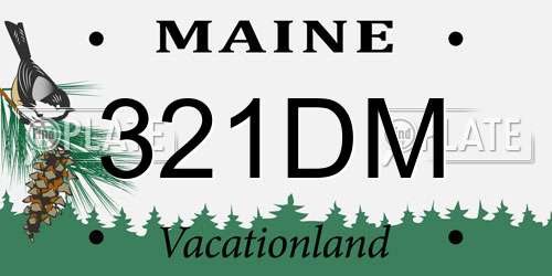 321DM Maine License Plate