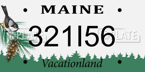 321I56 Maine License Plate