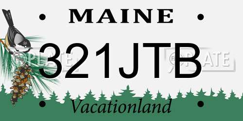 321JTB Maine License Plate