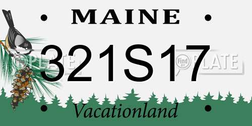 321S17 Maine License Plate