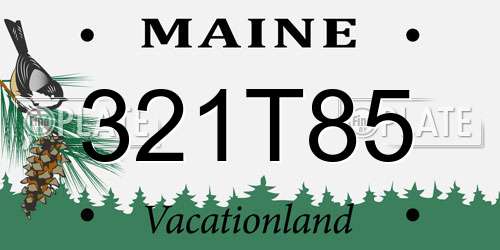 321T85 Maine License Plate
