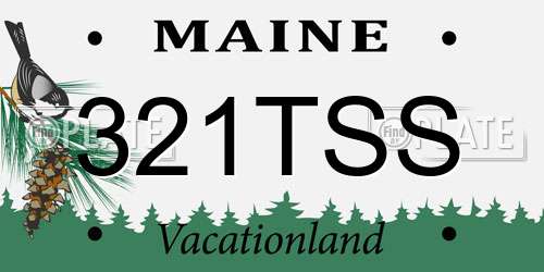 321TSS Maine License Plate