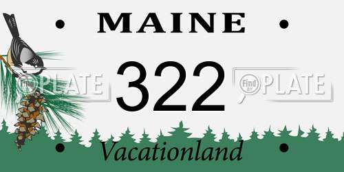 322 Maine License Plate
