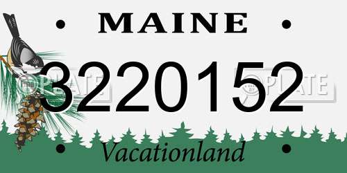 3220152 Maine License Plate
