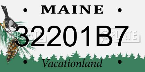 32201B7 Maine License Plate