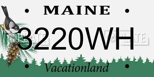 3220WH Maine License Plate
