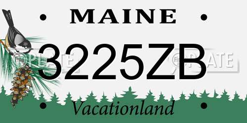 3225ZB Maine License Plate