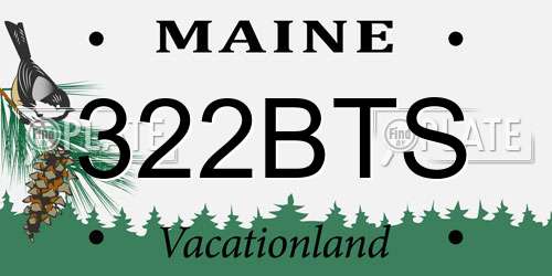 322BTS Maine License Plate