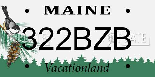 322BZB Maine License Plate