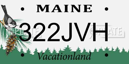 322JVH Maine License Plate
