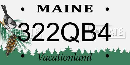 322QB4 Maine License Plate