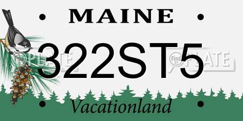 322ST5 Maine License Plate
