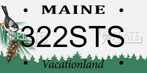 322STS Maine License Plate