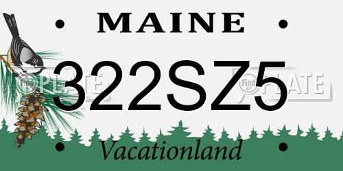 322SZ5 Maine License Plate