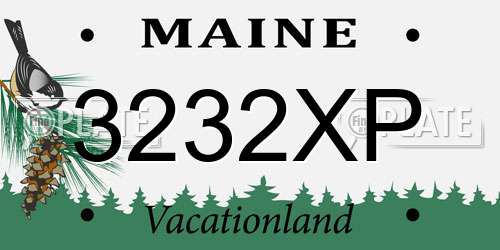 3232XP Maine License Plate