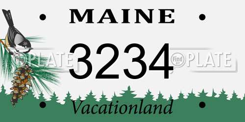 3234 Maine License Plate