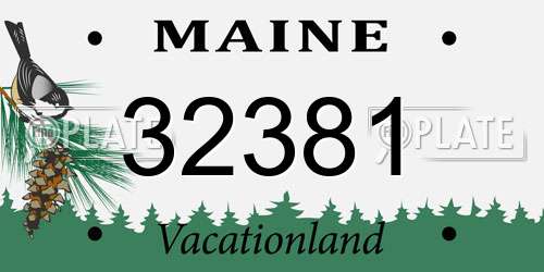 32381 Maine License Plate