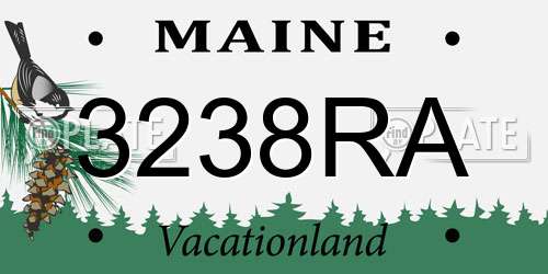 3238RA Maine License Plate