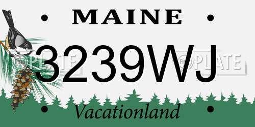 3239WJ Maine License Plate