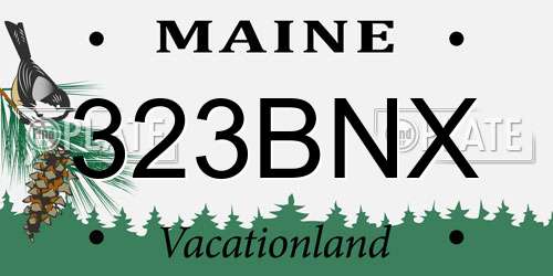 323BNX Maine License Plate