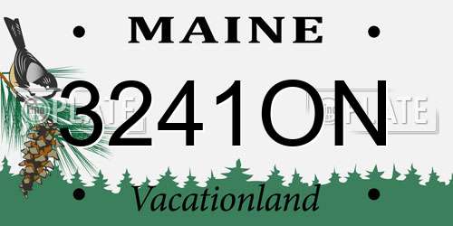 3241ON Maine License Plate