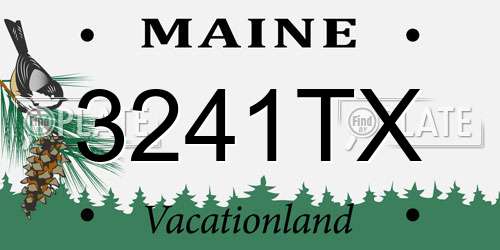 3241TX Maine License Plate
