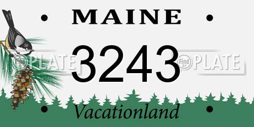 3243 Maine License Plate