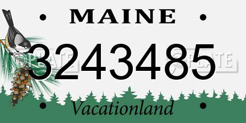 3243485 Maine License Plate