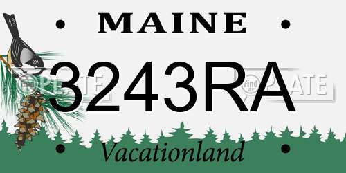 3243RA Maine License Plate