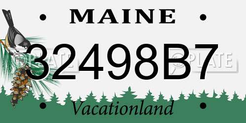 32498B7 Maine License Plate