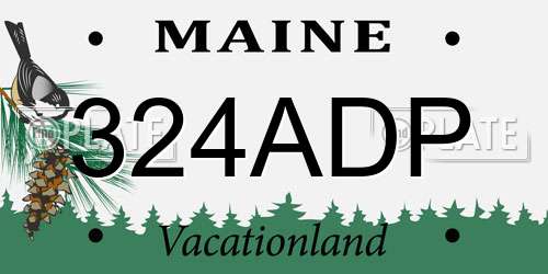 324ADP Maine License Plate